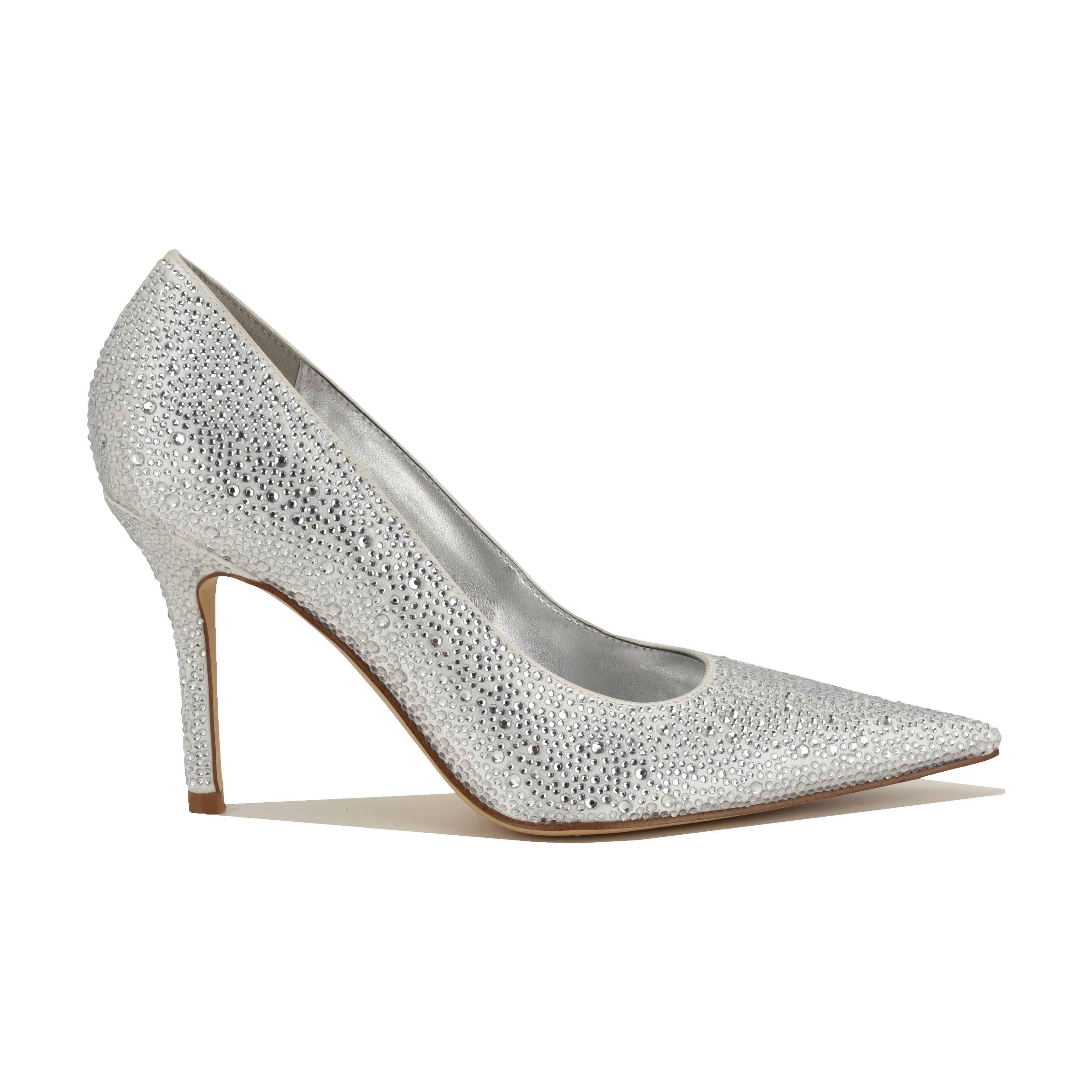 NINE WEST GLAMORH2 WHITE684/CRYSTAL SATIN