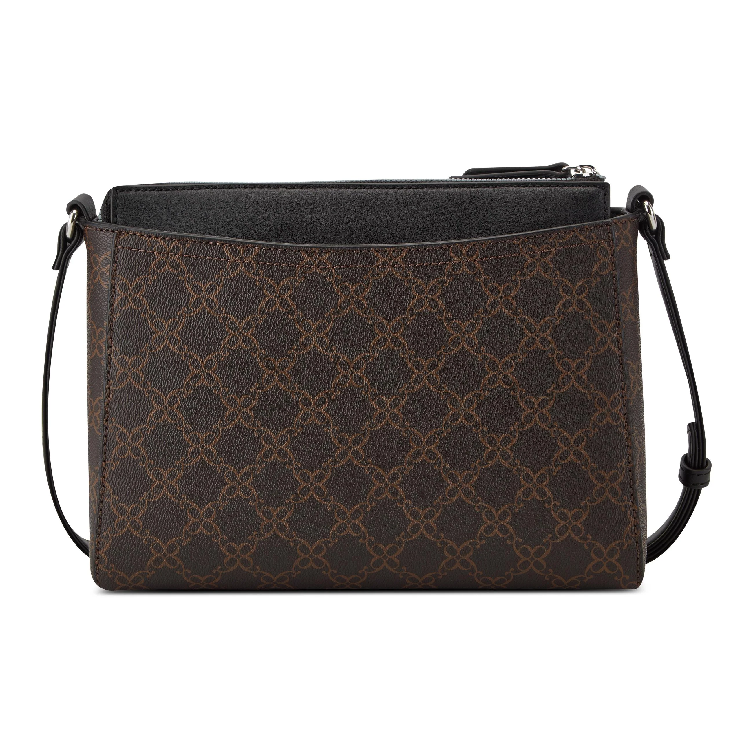 Nine West Handbags BOWIE MINI TOP ZIP CROSSBODY BROWN LOGO/BLACK - Image 2