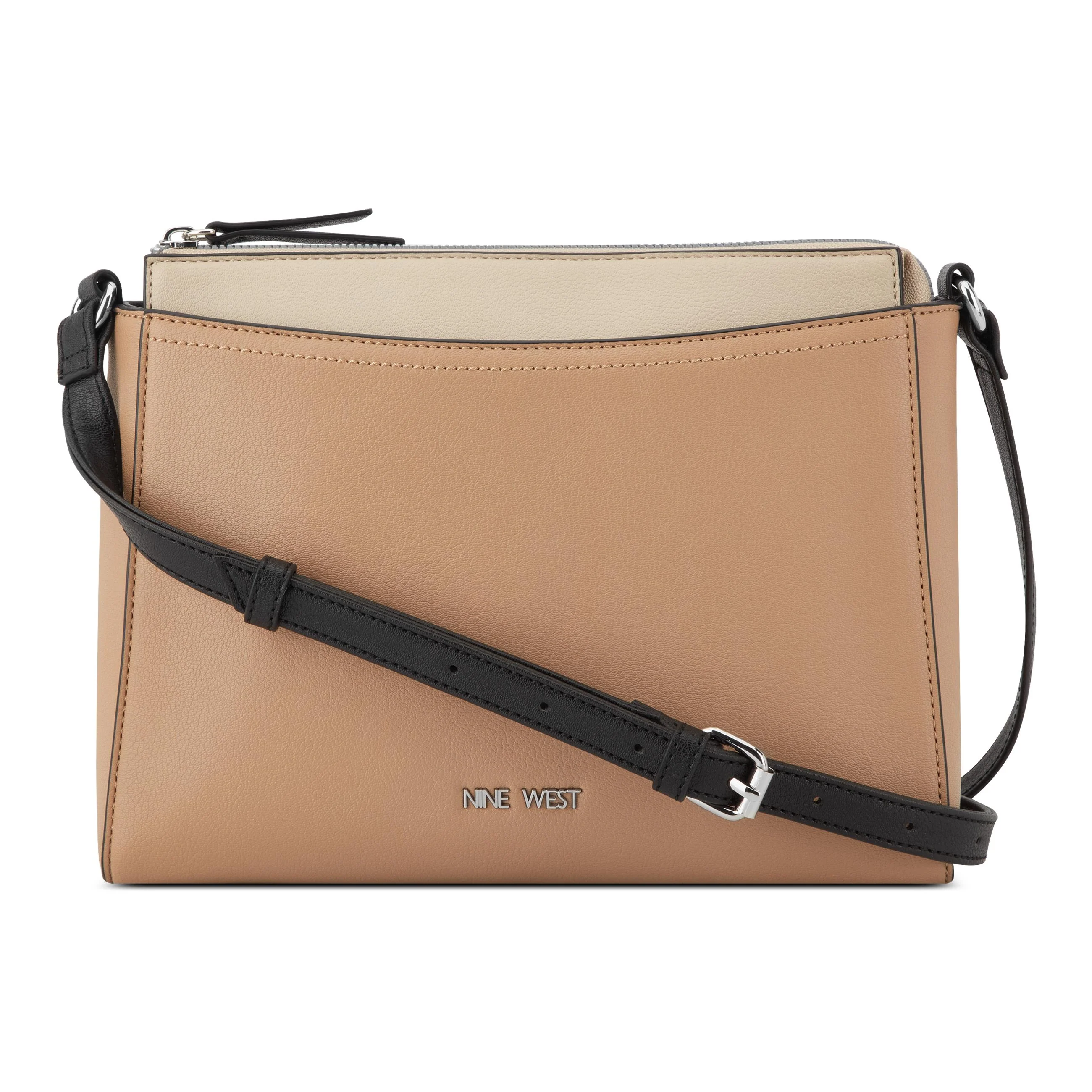 Nine West Handbags BOWIE MINI TOP ZIP CROSSBODY DK KHAKI MULTI