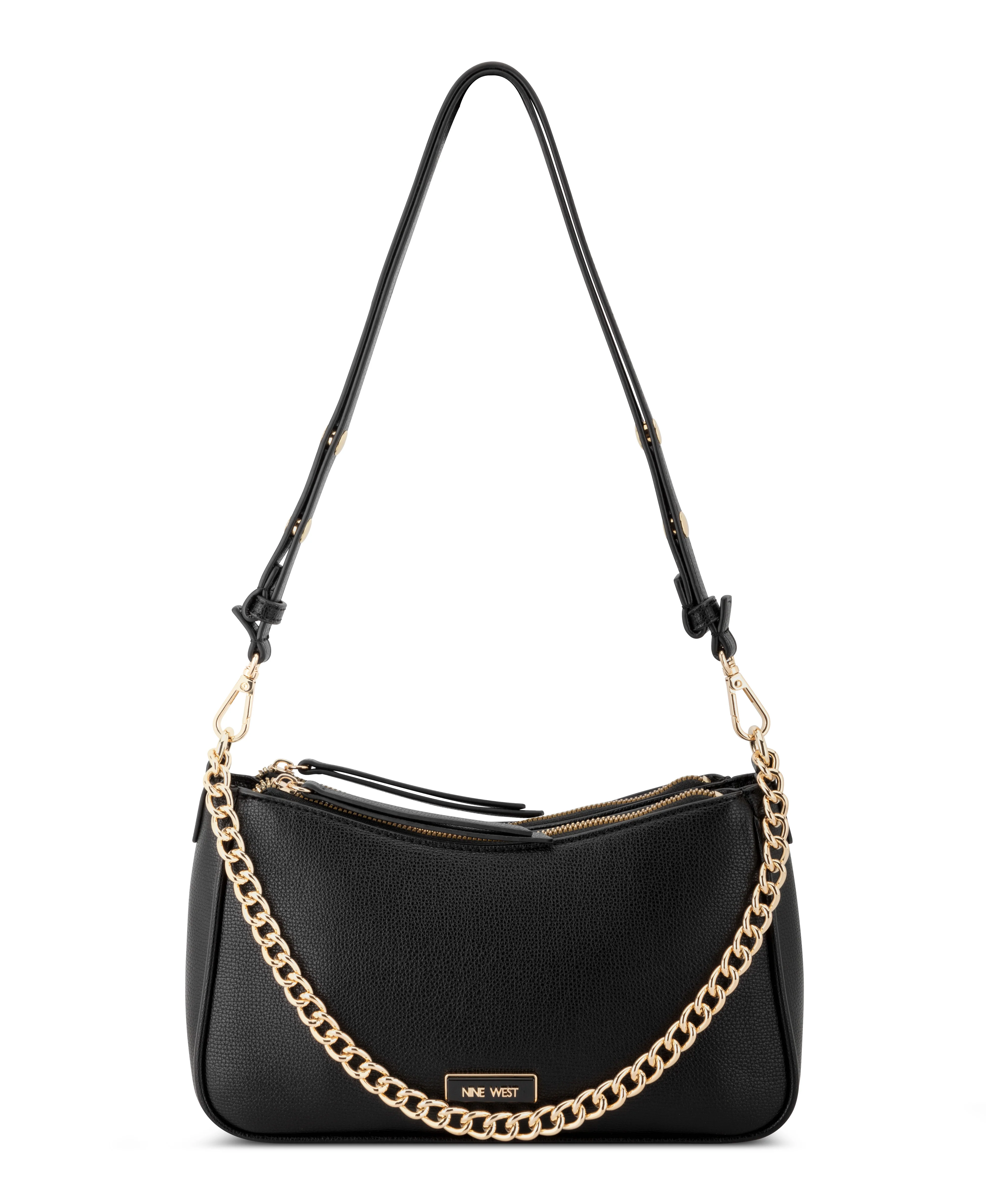 NINE WEST HANDBAGS DENZIELLE CONVERTIBLE SHOULDER BLACK