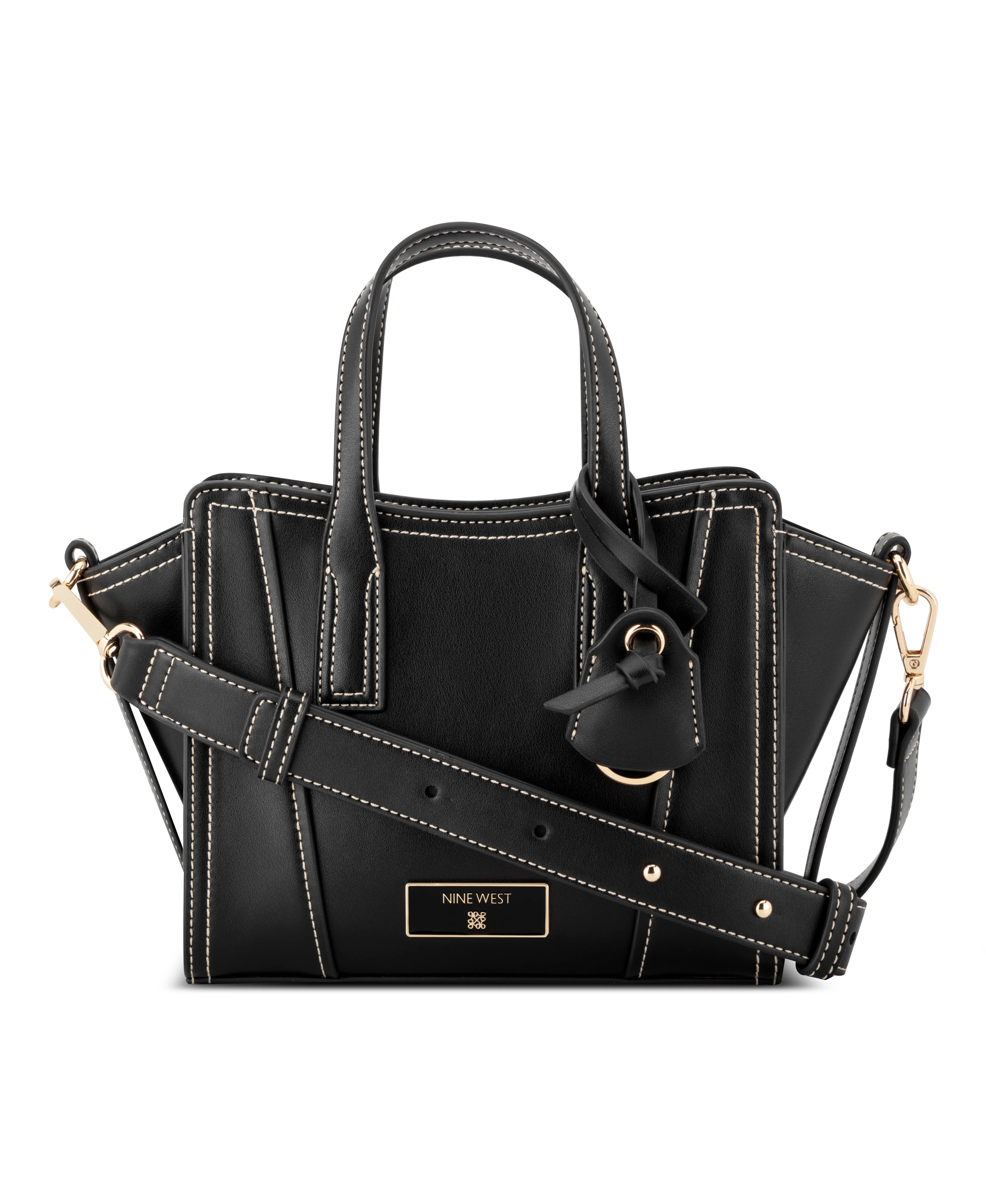 NINE WEST HANDBAGS FLEURA SMALL SATCHEL BLACK