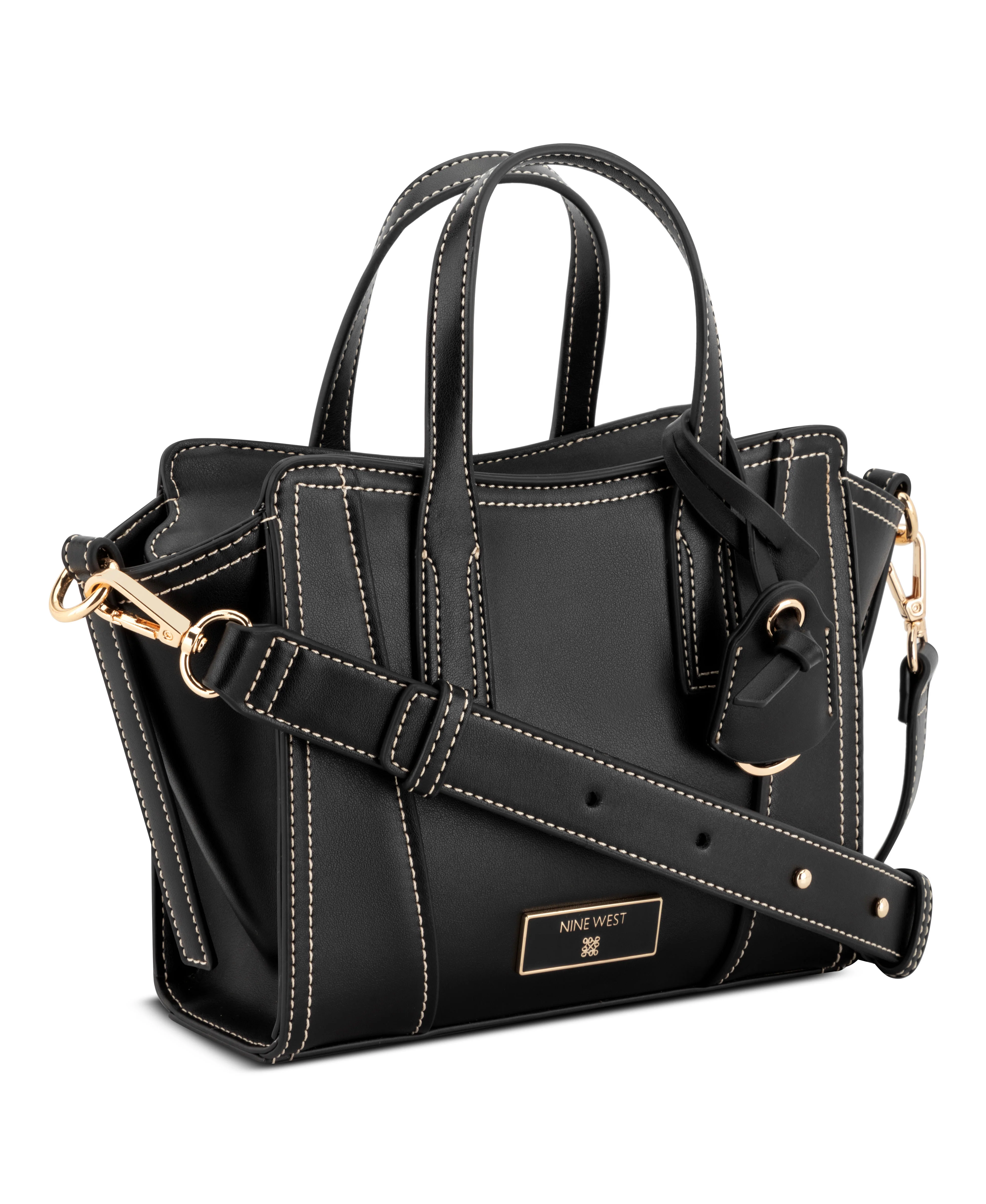 NINE WEST HANDBAGS FLEURA SMALL SATCHEL BLACK - Image 2