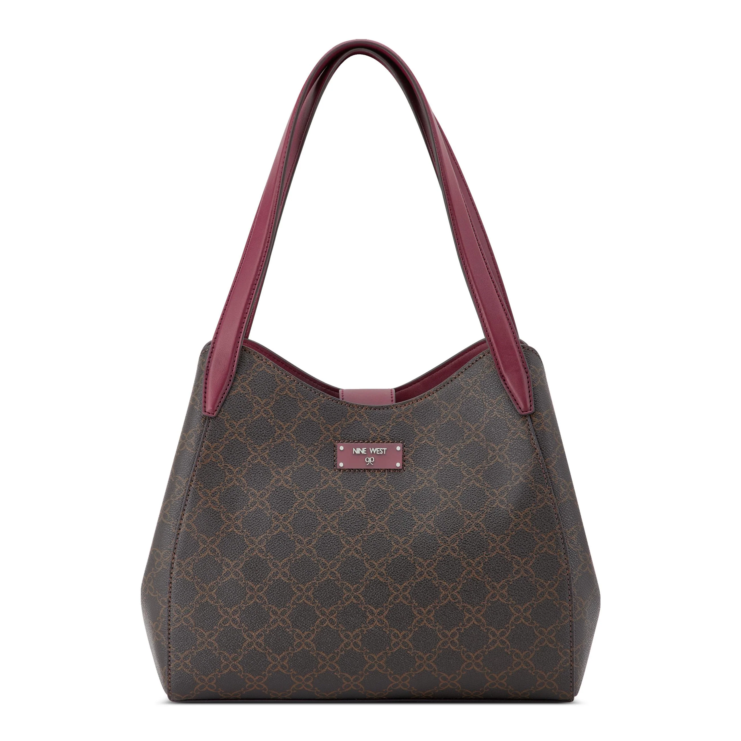 Nine West Handbags KITT 3 COMP CARRYALL BROWN/BOYSENBERRY