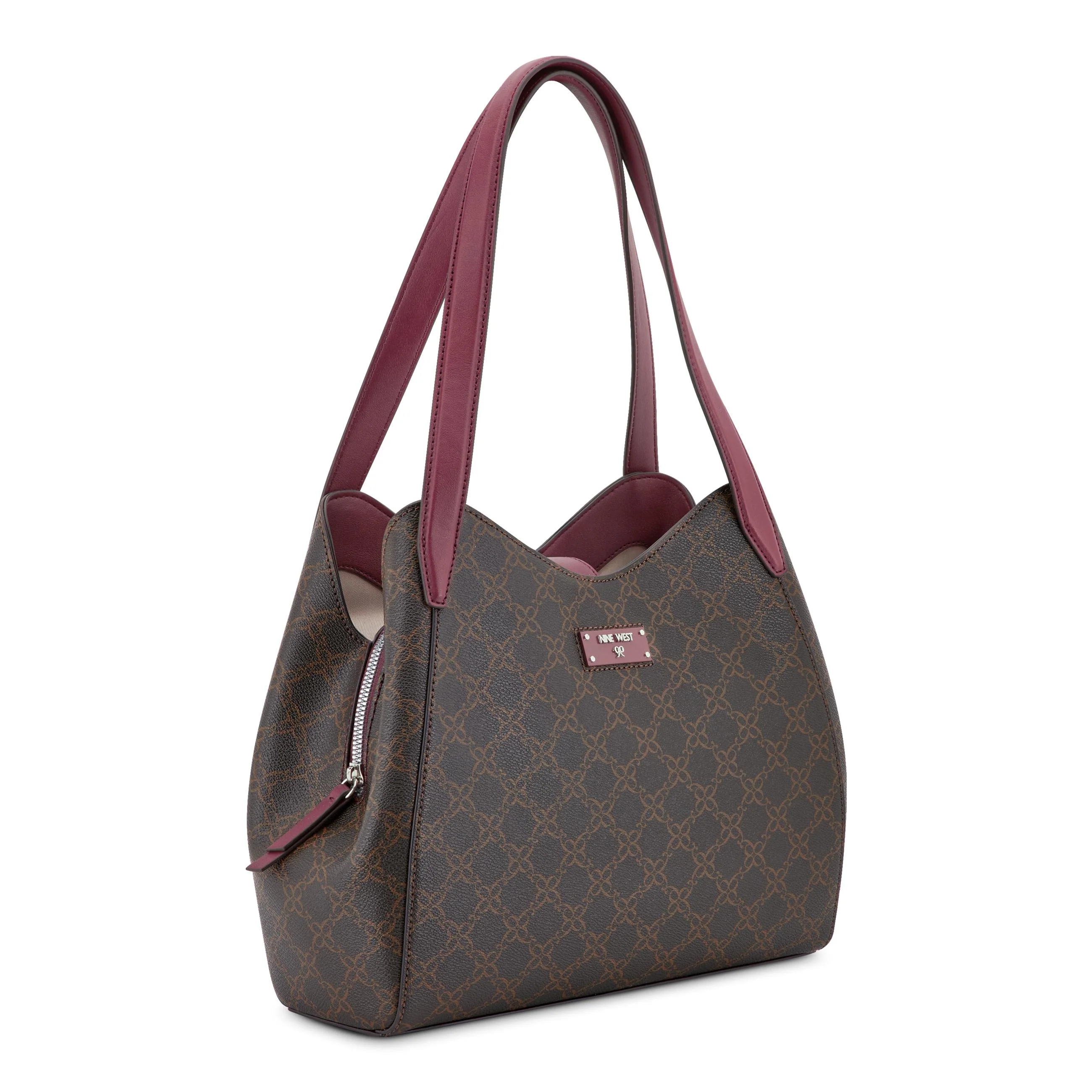 Nine West Handbags KITT 3 COMP CARRYALL BROWN/BOYSENBERRY - Image 3