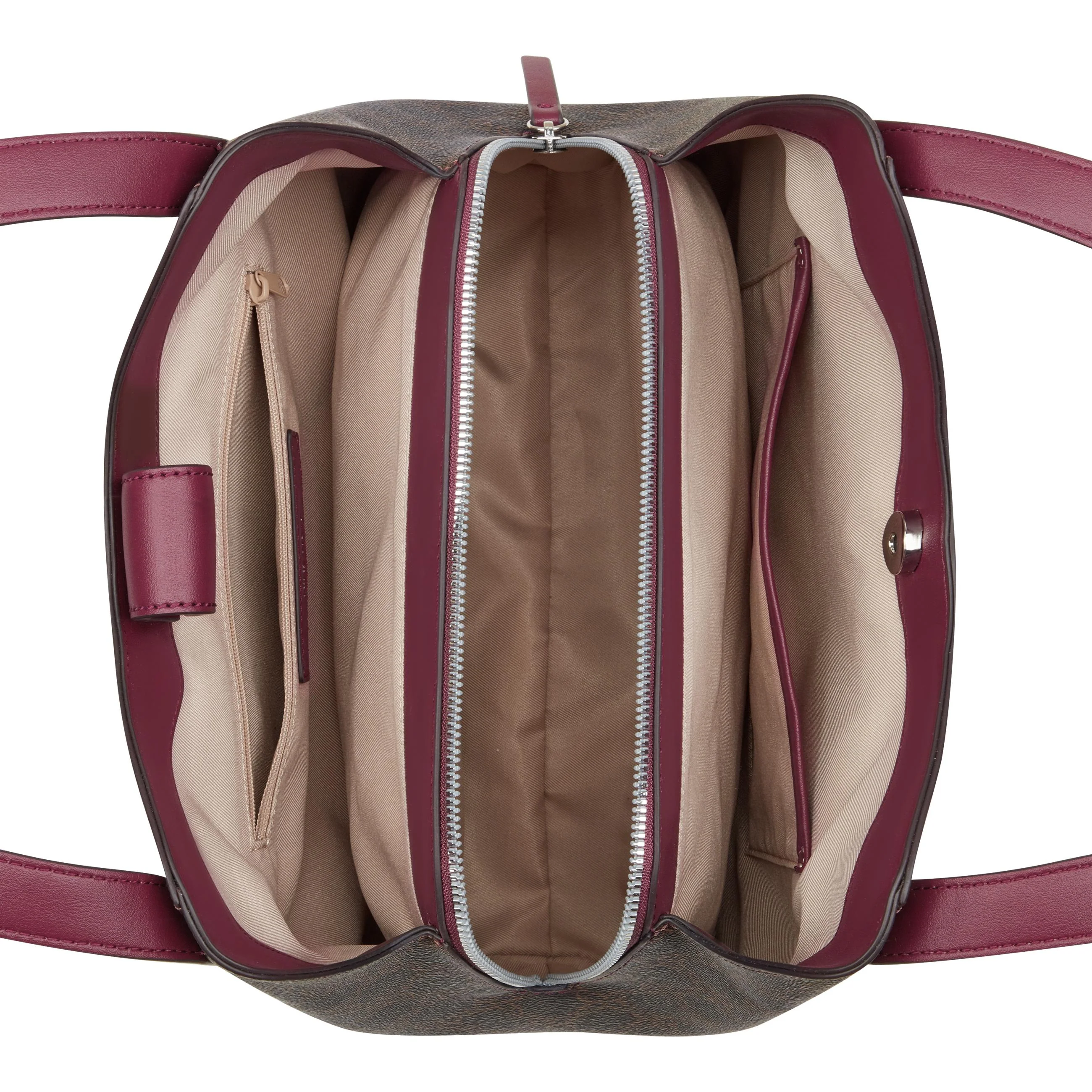 Nine West Handbags KITT 3 COMP CARRYALL BROWN/BOYSENBERRY - Image 4
