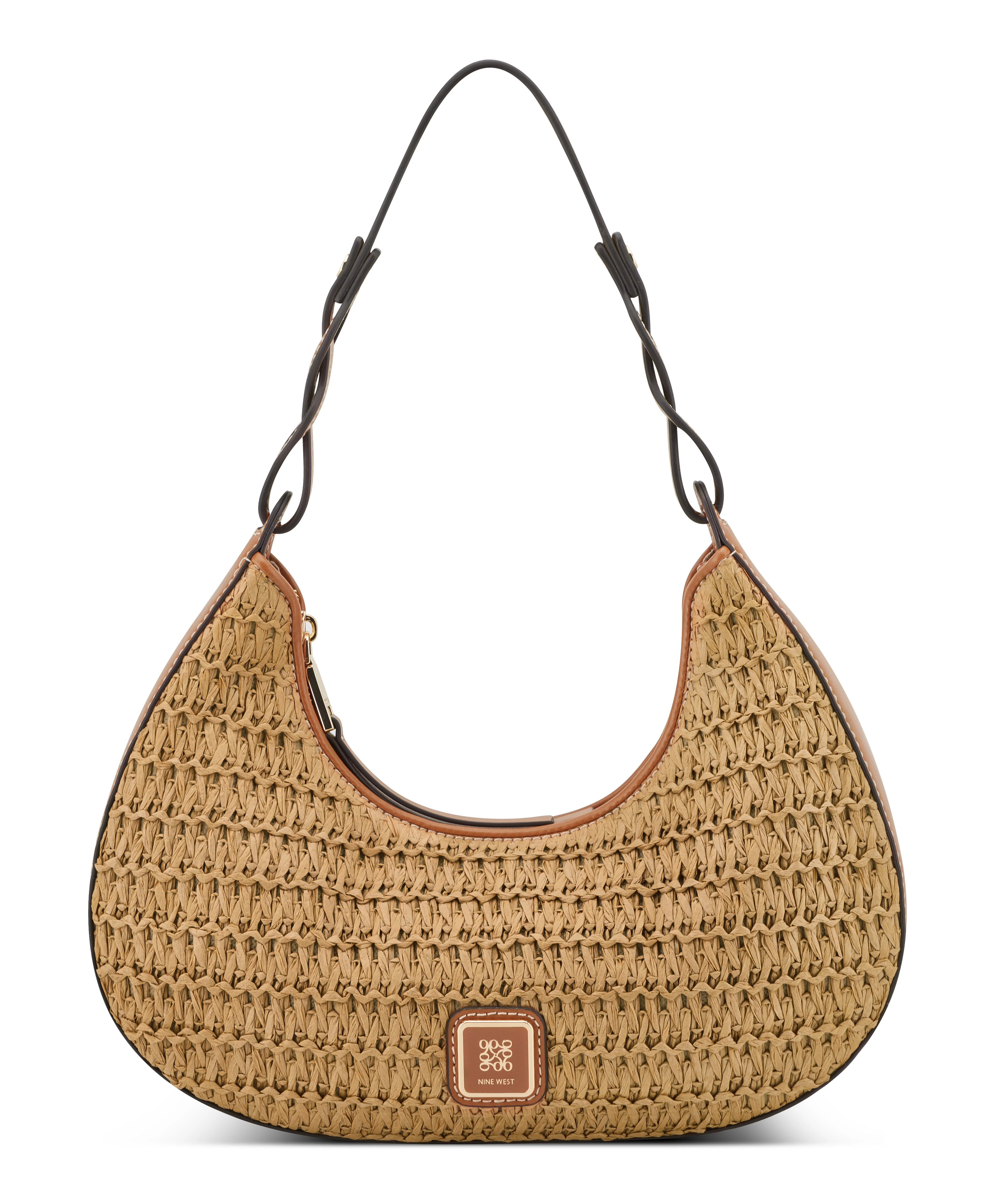 NINE WEST HANDBAGS NEFI SHOULDER BAG NATURAL/BRANDY