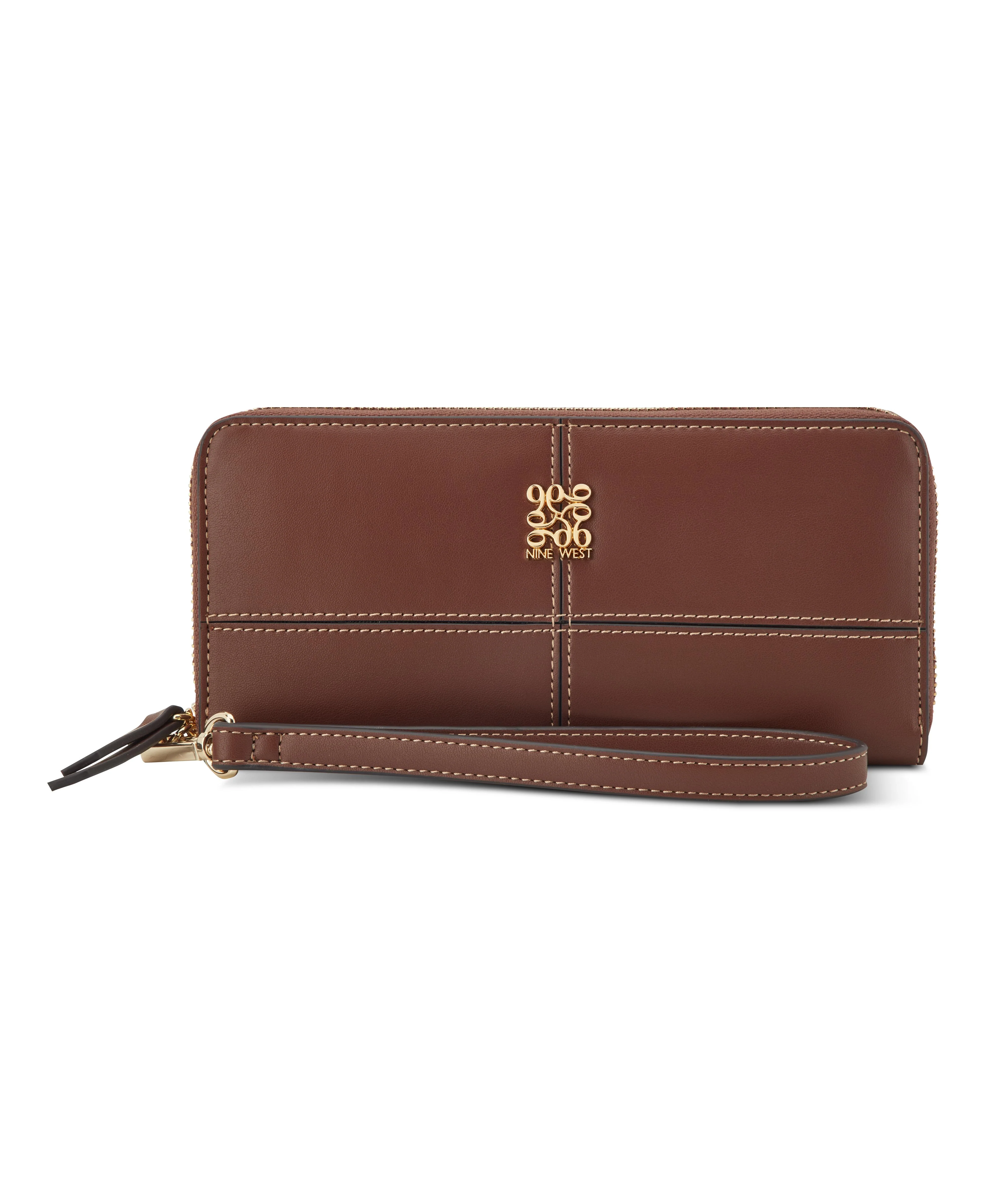 Nine West Handbags PAXTIN SLG ZIP ARND WRLT WLLT MAHOGANY