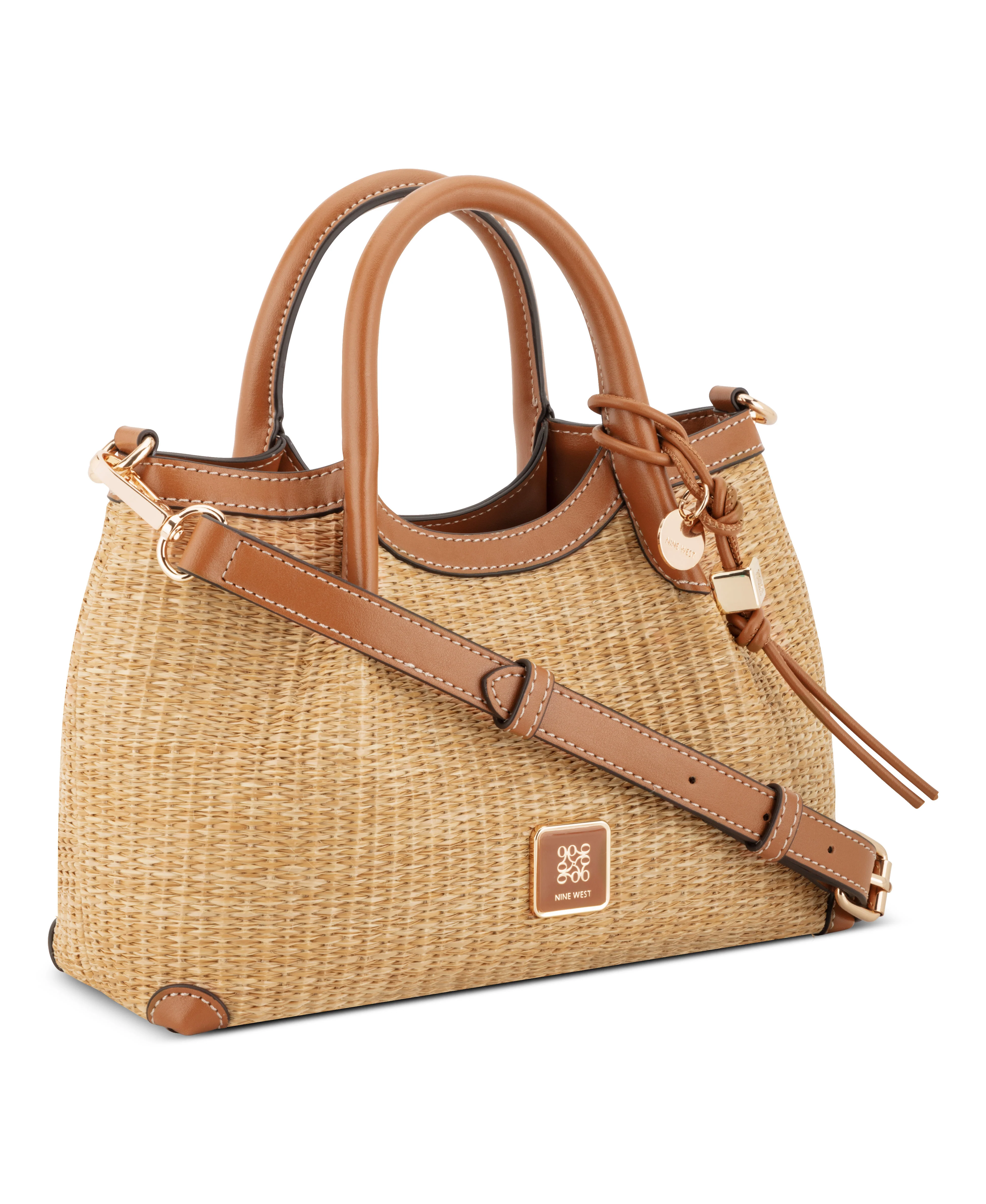 NINE WEST HANDBAGS SULLIVIN SMALL SATCHEL NATURAL/BRANDY - Image 2