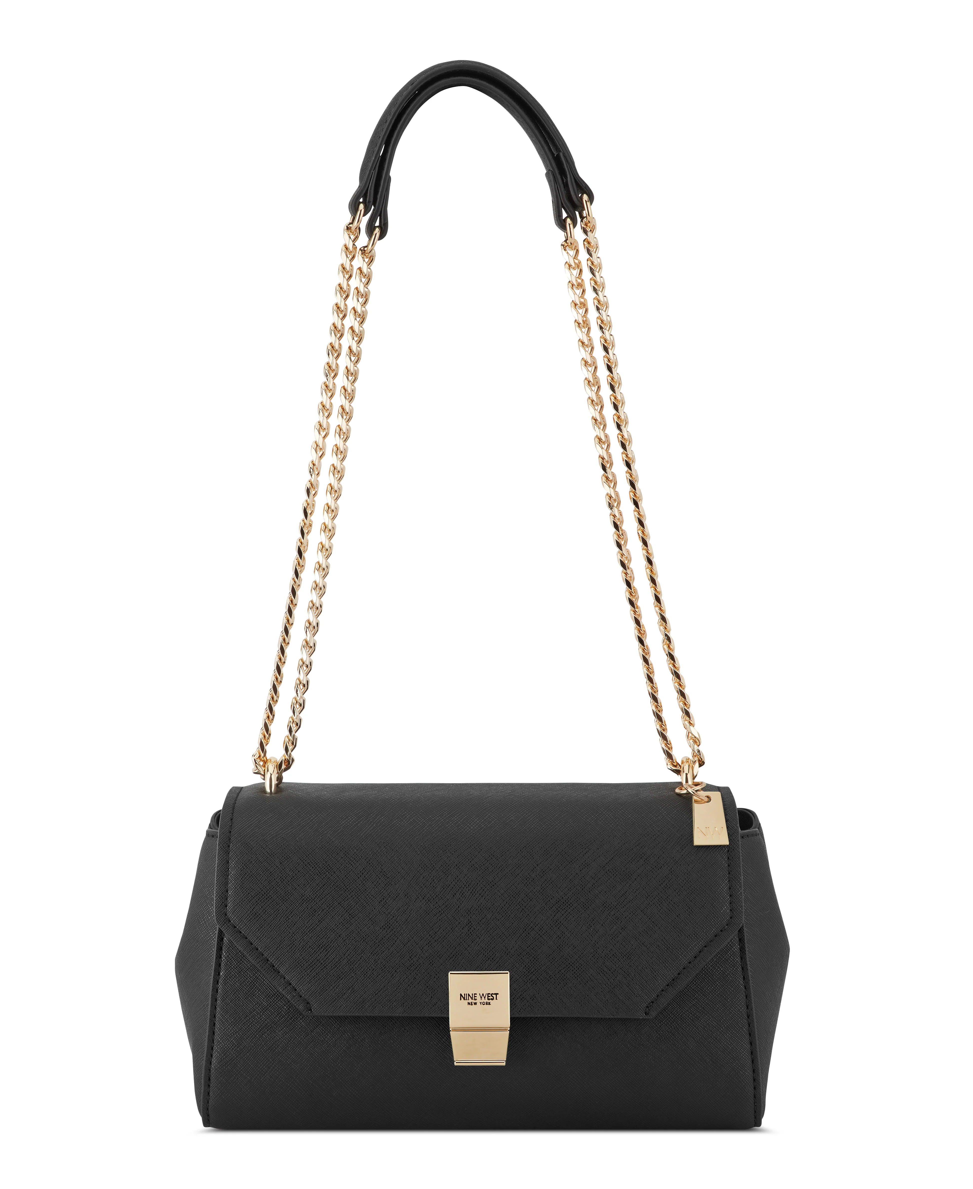 NINE WEST HANDBAGS ZENIA CONVERTIBLE XBODY FLAP BLACK