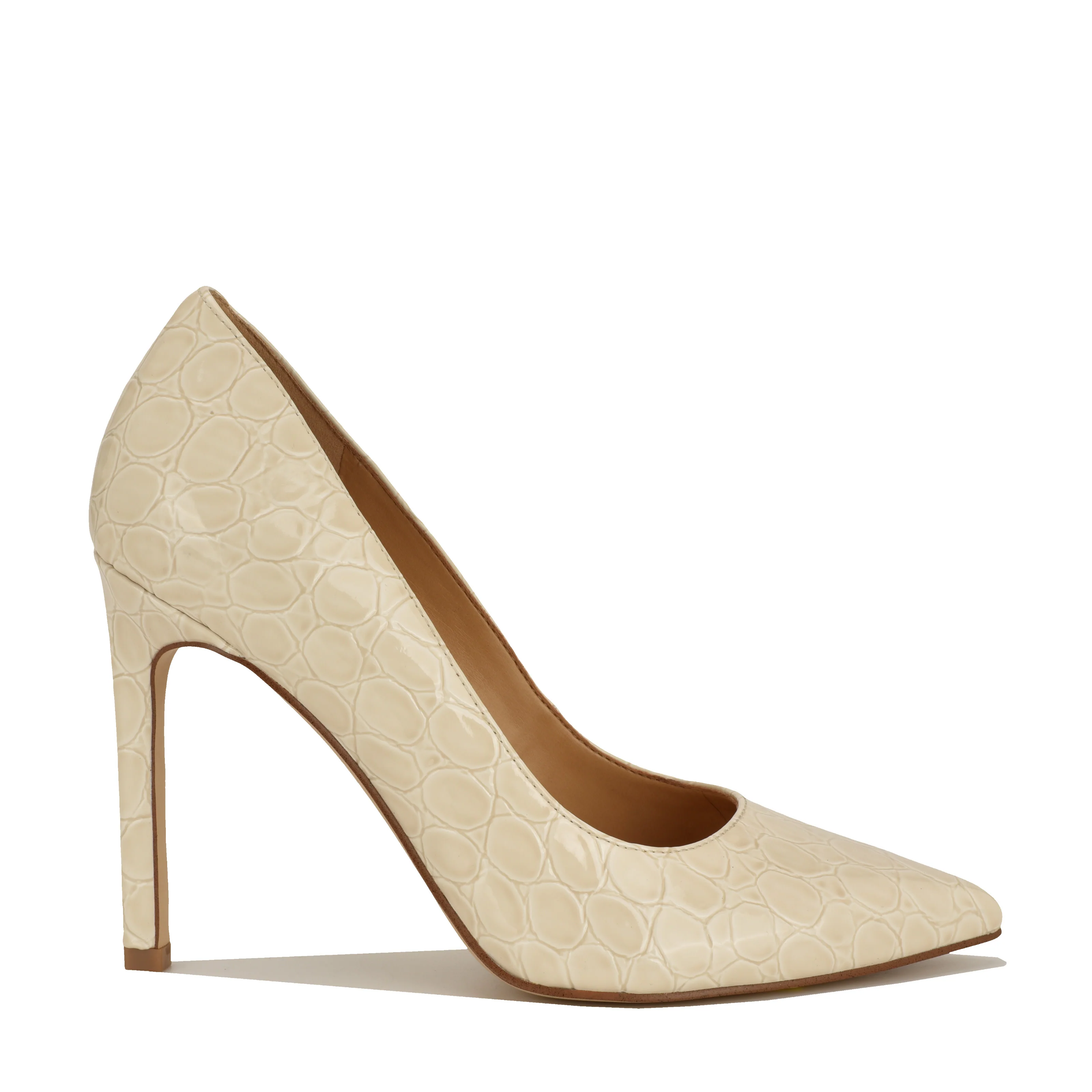 NINE WEST TATIANA3 CHIC CREAM/PATENT ROUND CROCO